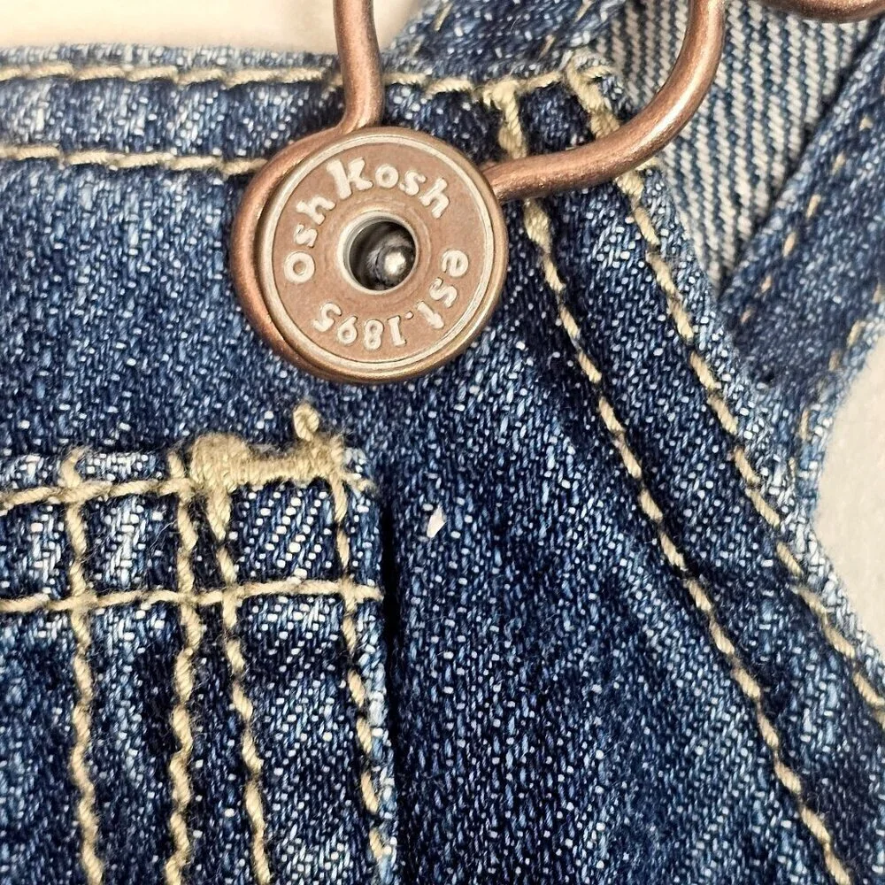 OshKosh Bgosh Baby Denim Bib Overall Skirt Size 12 Mos. 100% Cotton Adj Straps